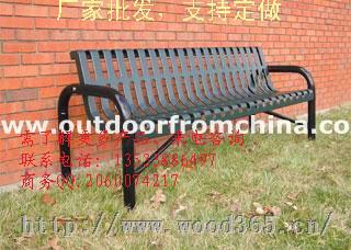 定做SG不锈钢金属公园椅 实木椅-广州市时景家具制造厂